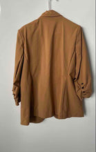 Load image into Gallery viewer, Calvin Klein Womens Beige Long Sleeve Notch Lapel One-Button Blazer Size Medium
