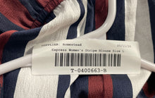Load image into Gallery viewer, Express Womens Multicolor Striped Asymmetrical Hem Surplice Wrap Blouse Top Sz L
