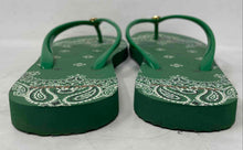 Load image into Gallery viewer, Authentic Tory Burch Womens Green Logo Slip-On Flip-Flop Sandals Size 8-9
