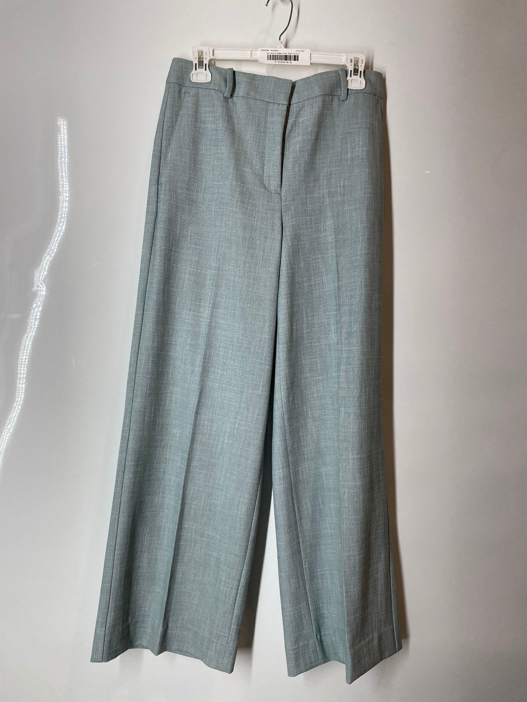 Ann Taylor Womens Blue Flat Front Slash Pocket Wide-Leg Dress Pants Size 4