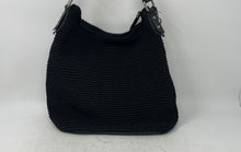 Load image into Gallery viewer, The Sak Womens Black Crochet Charm Inner Pocket Zipper Medium Shoulder Bag
