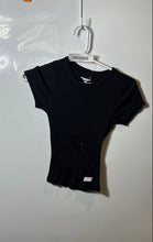Load image into Gallery viewer, Alexander Wang Womens Black Ribbed Short Sleeve Crew Neck T-Shirt Size S

