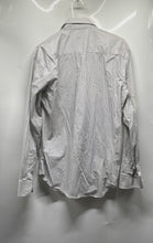 Load image into Gallery viewer, Bugatchi Mens White Gray Geometric Print Cotton Long Sleeve Button-Up Shirt Sz M

