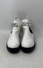 Load image into Gallery viewer, Madden Girl Womens White Silver Chain Side Zip Ankle Chelsea Boots Size 5
