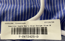 Load image into Gallery viewer, American Eagle Outfitters Mens Blue White Striped Cotton Button-Up Shirt Size M
