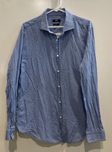 Load image into Gallery viewer, Hugo Boss Mens Blue Polka Dot Slim Fit Long Sleeve Button-Up Shirt Size XL
