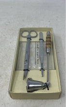 Load image into Gallery viewer, Silver-Tone Wick Trimmer Scissors Snuffer With tool Tweezers Candle Care Kit
