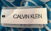 Load image into Gallery viewer, Calvin Klein Womens Blue White Chain Print Oblong Rectangle Scarf With Tags
