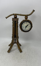 Load image into Gallery viewer, LS5683BPB Home Decor Roman Numerals Battery Operated Bamboo Style Desk Clock

