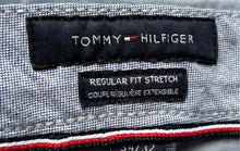 Load image into Gallery viewer, Tommy Hilfiger Mens Blue Regular Fit Stretch Flat Front Chino Pants Size 34x32
