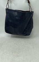 Load image into Gallery viewer, Gianni Chiarini Womens Blue Leather Inner Zipped Pocket Shoulder Handbag
