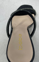Load image into Gallery viewer, Bebe Womens Camilah Black Rhinestone Slip-On Open Toe Platform Heels Size 8.5

