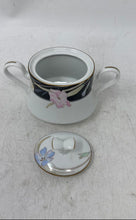 Load image into Gallery viewer, Mikasa Charisma Black L9050 Multicolor Floral Two Handles Sugar Bowl

