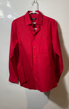 Load image into Gallery viewer, Pierre Cardin Mens Red Long Sleeve Slim Fit Collared Pockets Dress Shirt Size M
