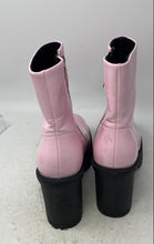Load image into Gallery viewer, Asos Womens Pink Leather Side Zip Round Toe Block Heel Ankle Booties Size 11
