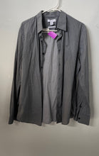 Load image into Gallery viewer, Calvin Klein Mens Black Gray Striped Long Sleeve Slim Fit Button-Up Shirt Size L
