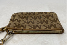 Load image into Gallery viewer, Michael Kors Womens Brown Monogram Print Inner Divider Zipper Wristlet Wallet
