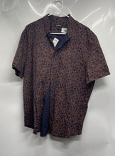 Load image into Gallery viewer, Express Mens Brown Blue Printed Short Sleeve Collared Button-Up Shirt XL W/Tag
