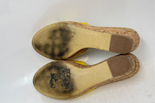 Load image into Gallery viewer, Franco Sarto Womens Yellow Leather Wedge Heel Platform Sandals Size 7.5M
