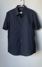 Load image into Gallery viewer, Michael Kors Mens Blue Monogram Print Slim Fit Button-Up Shirt No Size
