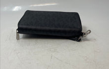Load image into Gallery viewer, Michael Kors Womens Jet Set Black Monogram Print Continental Zip-Around Wallet
