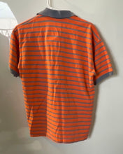 Load image into Gallery viewer, Lacoste Mens Orange Gray Striped Short Sleeve Spread Collar Polo Shirt Size 6
