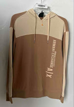 Load image into Gallery viewer, Armani Exchange Mens Tan &amp; Light Brown Colorblock Cotton Pullover Hoodie Size M
