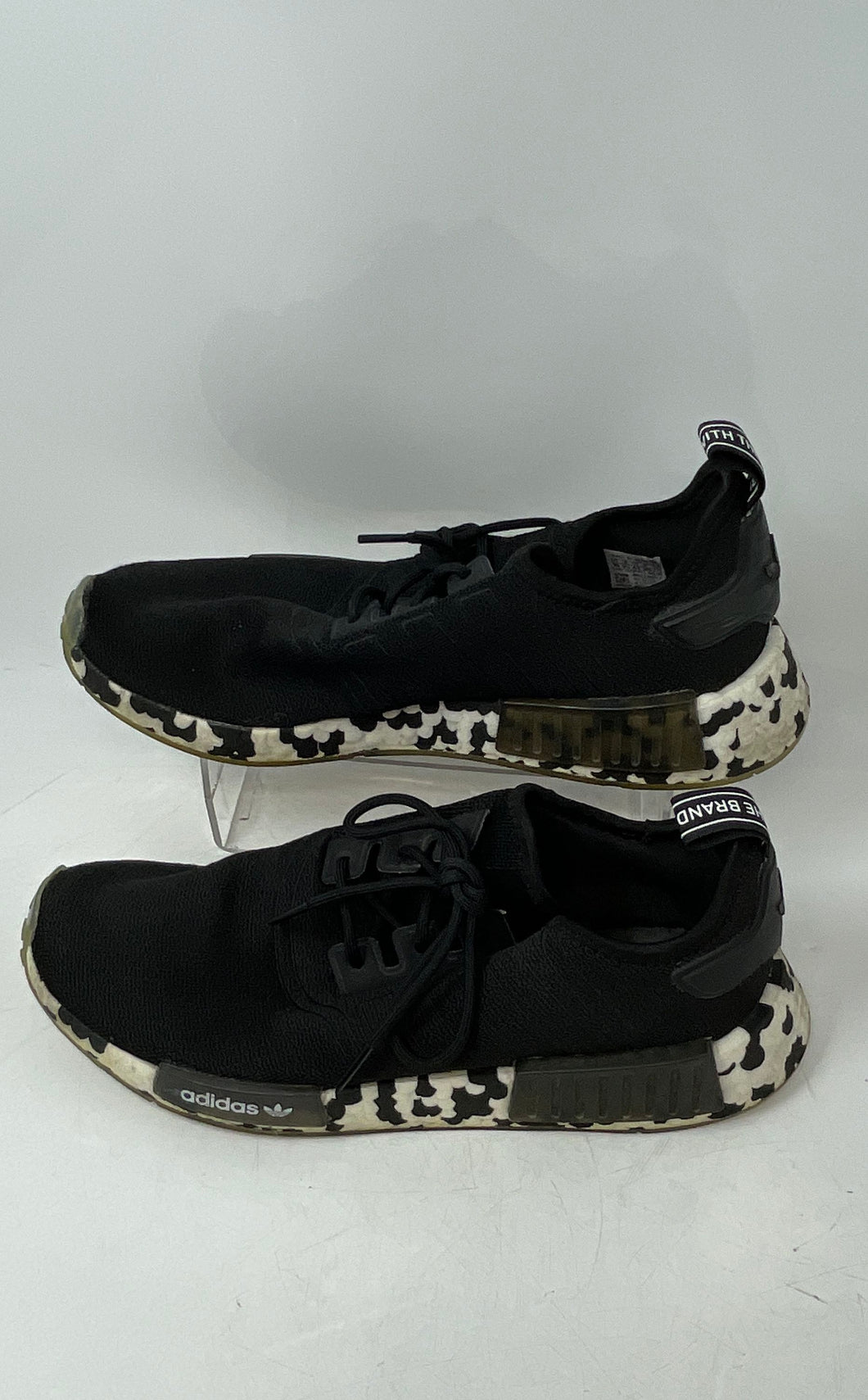 Adidas Mens NMD_R1 Black And White Low Top Lace-Up Sneaker Shoes Size 10