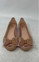 Load image into Gallery viewer, Mini Melissa UltraGirl Girls Beige Round Toe Slip-On Butterfly Ballet Flats Sz 1
