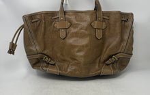Load image into Gallery viewer, Antonio Melani Womens Brown Floral Embossed Leather Drawstring Shoulder Purse

