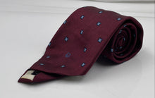 Load image into Gallery viewer, Christian Dior Mens Burgundy Printed Adjustable Bar Track Designer Tie Stained
