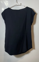 Load image into Gallery viewer, Express Womens Black Short Cap Sleeve Round Neck Blouse Top Size Small
