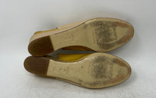 Load image into Gallery viewer, Bruno Magli Womens Beige Yellow Peep Toe Wedge Heel Slingback Sandals Size 9

