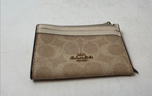 Load image into Gallery viewer, Coach Womens White &amp; Cream Color Signature Print Card Holder Pouch Wallet
