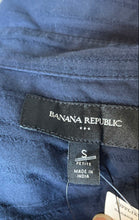 Load image into Gallery viewer, Banana Republic Womens Blue Striped Tie Front Midi Shirt Dress Size S With Tag
