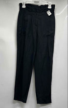 Load image into Gallery viewer, Express Womens Black High Waisted Straight Leg Paperbag Pants Size 2R With Tag
