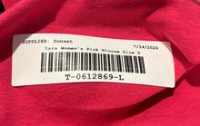 Load image into Gallery viewer, Zara Womens Pink Short Sleeve Square Neck Pullover Cropped Blouse Top Size S
