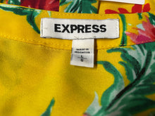 Load image into Gallery viewer, Express Womens Yellow Floral Flutter Sleeve V-Neck Blouse Top Size Large
