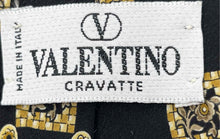 Load image into Gallery viewer, Valentino Mens Multicolor Geometric Floral Print Silk Keeper Loop Designer Tie

