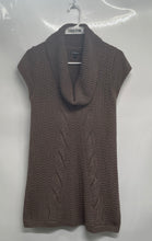 Load image into Gallery viewer, Express Womens Brown Short Sleeve Cowl Neck Cable-Knit Sweater Dress Size Small
