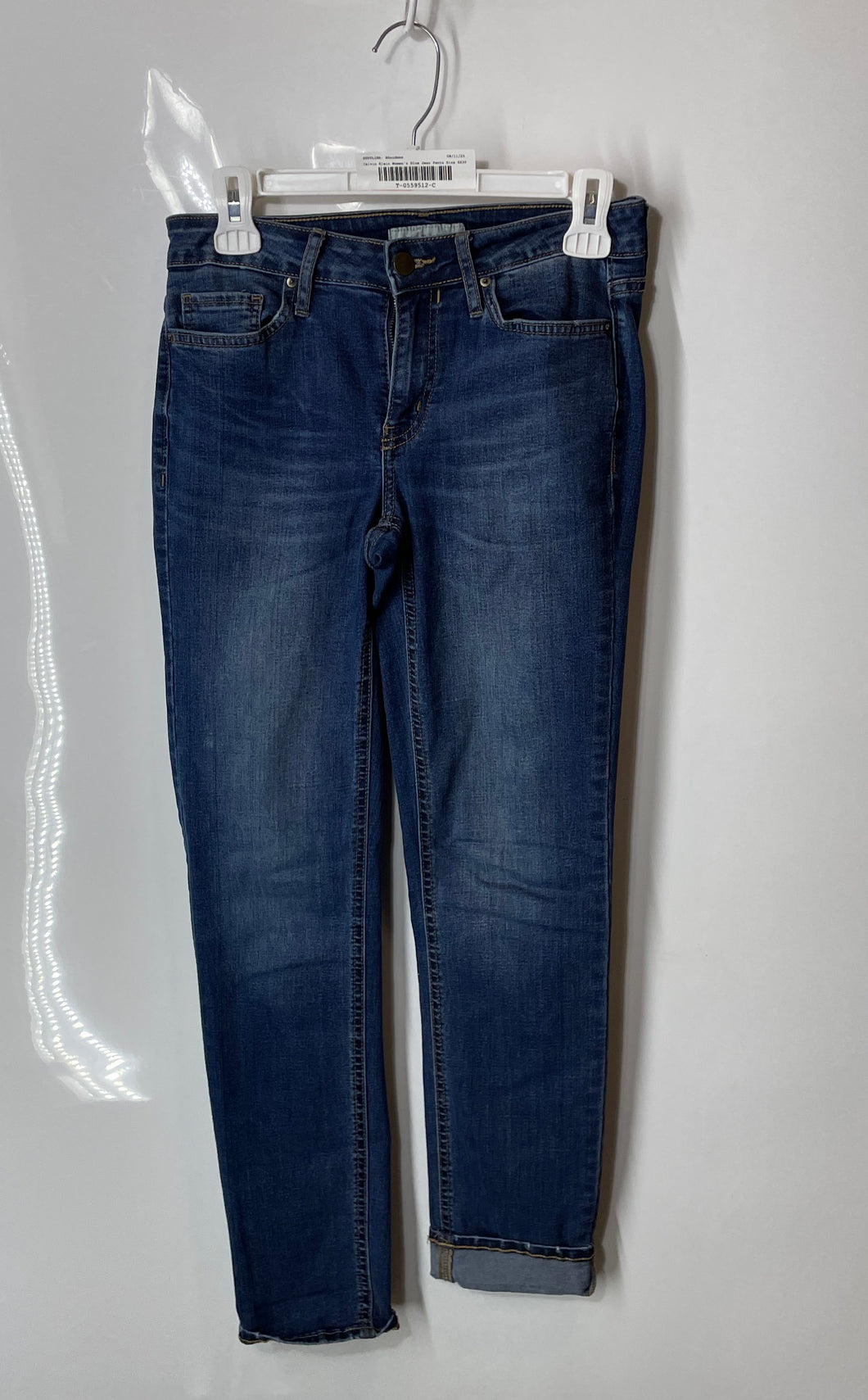 Calvin Klein Womens Blue Medium Wash Pockets Denim Skinny Jeans Pants Size 6X30