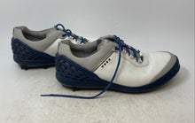 Load image into Gallery viewer, Ecco Mens Cage White Blue Low Top Lace-Up Golf Sneakers Size EUR 43

