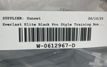 Load image into Gallery viewer, Everlast Elite Black Pro Style Adjustable Strap Training Boxing Glove With Case
