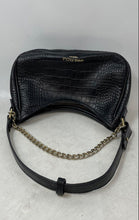 Load image into Gallery viewer, Anna Paola Womens Black Animal Print Leather Inner Pockets Shoulder Purse
