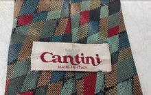 Load image into Gallery viewer, Cantini Mens Multicolor Geometric Diamond Silk Adjustable Designer Tie
