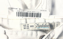 Load image into Gallery viewer, Zara Trafaluc Womens White Button Front Distressed Skinny Jeans Size 2
