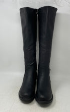 Load image into Gallery viewer, Global Win Womens Black Faux Leather Almond Toe Knee High Riding Boots Size 11
