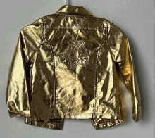 Load image into Gallery viewer, Disney Girls Gold Long Sleeve Pockets Motorcycle Jacket Size 7
