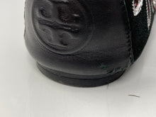 Load image into Gallery viewer, Authentic Tory Burch Womens Black Floral Leather Ballet Flats Size 9.5 M Damaged

