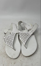 Load image into Gallery viewer, Michael Kors Womens White Leather Open Toe Block Heel Thong Sandals Size 7.5 M
